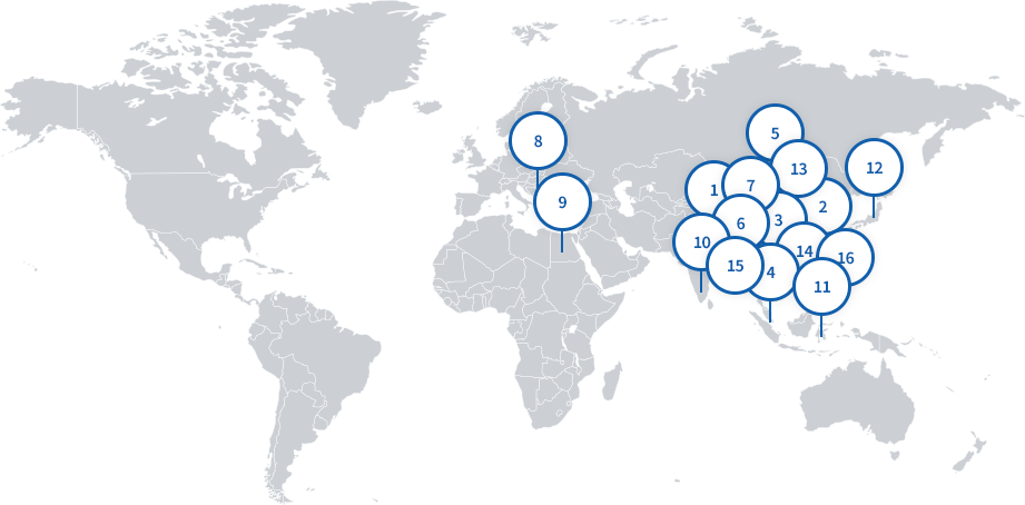 해외 봉사활동 현황 지도